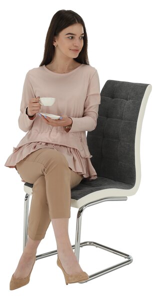 Blagovaonska stolica Santa new (tamnosiva + bijela)