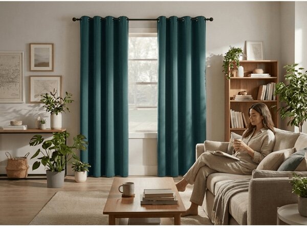 Petrol plava zavjesa OXFORD 140x250 cm Sistem za vješanje: Traka za nabiranje