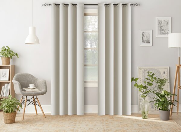 2x Bijelo-krem zavjesa OXFORD 140x250 cm