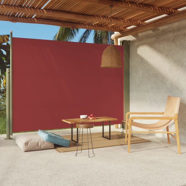 VidaXL Uvlačiva bočna tenda za terasu 220 x 300 cm crvena