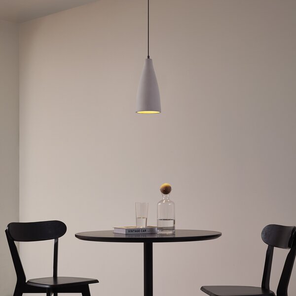 Lindby visilica Sanne, siva, beton, Ø 15 cm, E27, prigušiva, Sivo, Dnevni boravak/blagovaonica, Beton
