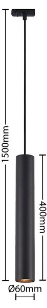 Lindby visilica Linaro, 40 cm, crna, 1-fazna, GU10, Crno, Dnevni boravak/blagovaonica, Metal, Objesite s jednim svjetlom