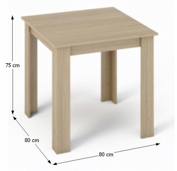 Zondo.hr Blagovaonski stol Plat (kvadrat) (za 4 osobe) (hrast sonoma) . 794795