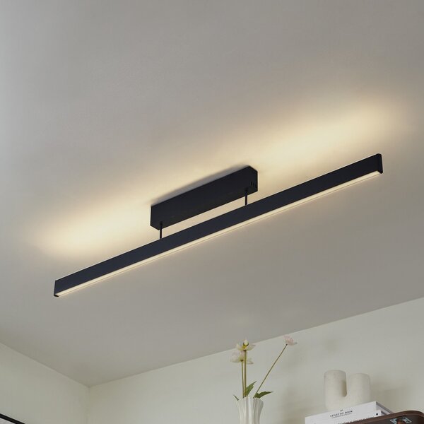 Lucande pametna LED stropna svjetiljka Mylosh, crna, CCT, Tuya, prigušiva, Crno, Dnevni boravak/blagovaonica, Aluminij