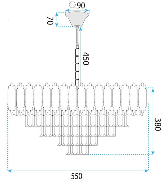 Visilica s kristalima G049-CP 60CM
