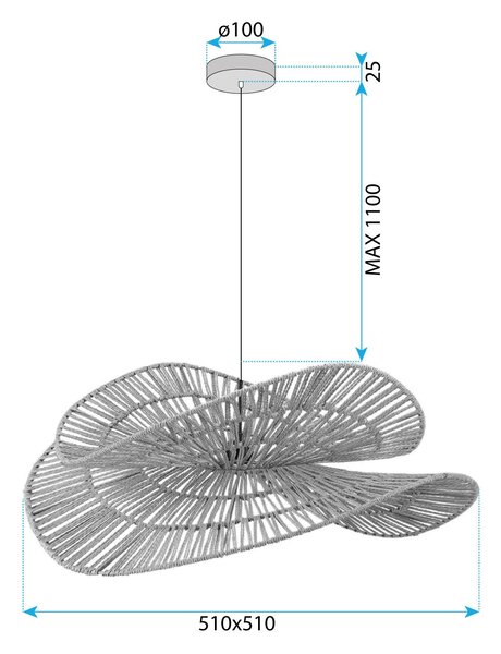 BOHO APP1737-1CP 50CM viseća stropna svjetiljka