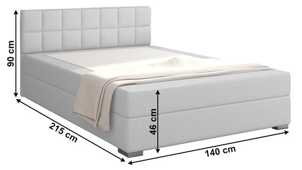 Zondo.hr Bračni krevet Boxspring 140 cm Ferrati (siva + smeđa). 1016097