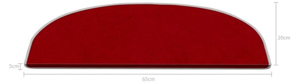 Crveni set tepiha za stepenice 16 kom 20x65 cm Plain Color – Vitaus