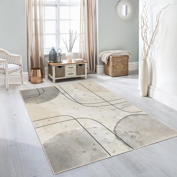 Sivi/krem perivi tepih 160x230 cm Simple Lines – Mila Home