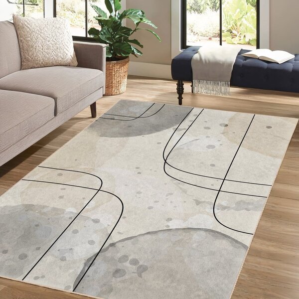 Sivi/krem perivi tepih 160x230 cm Simple Lines – Mila Home