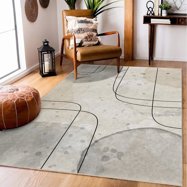 Sivi/krem perivi tepih 160x230 cm Simple Lines – Mila Home
