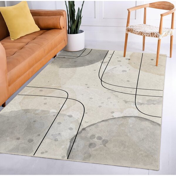 Sivi/krem perivi tepih 160x230 cm Simple Lines – Mila Home