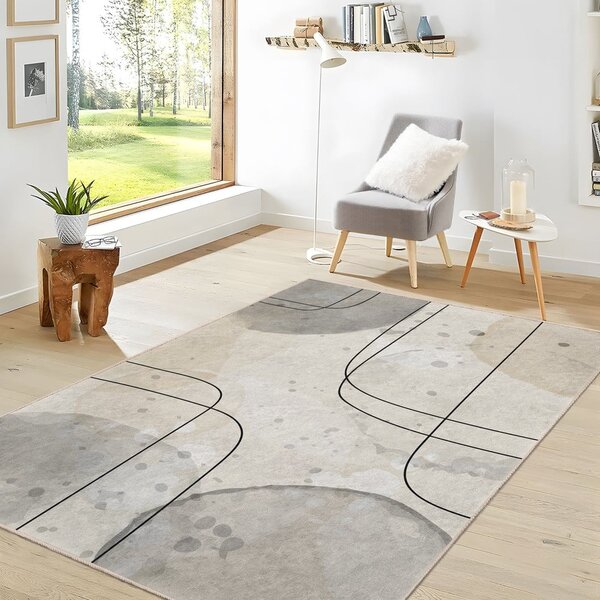 Sivi/krem perivi tepih 160x230 cm Simple Lines – Mila Home