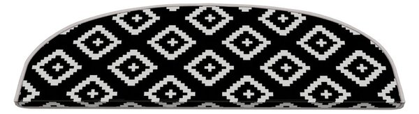 Crno-bijeli set tepiha za stepenice 16 kom 20x65 cm Art – Vitaus