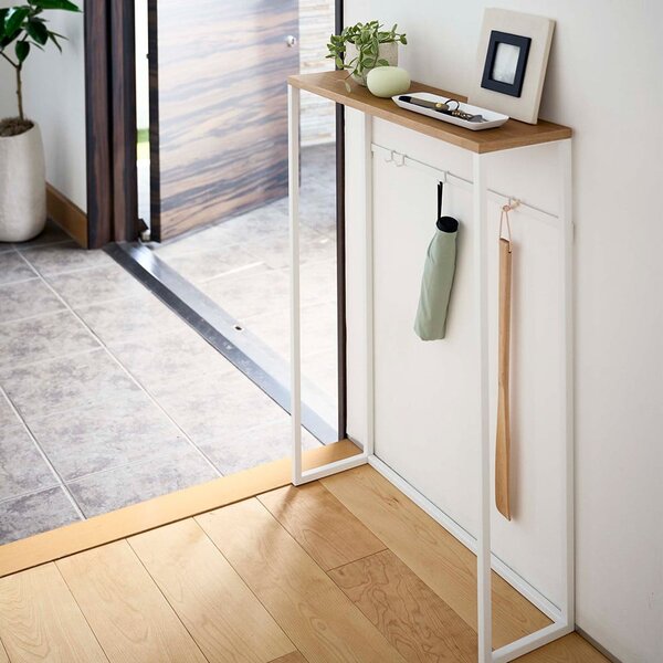 Bijeli/svjetlo smeđi pomoćni stol 18.5x60 cm Tower – YAMAZAKI