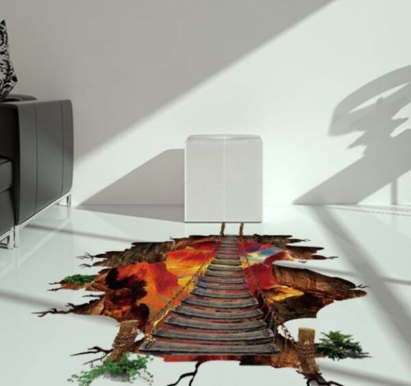 3D Wall sticker Drveni most 2 dimenzije 90x85 cm