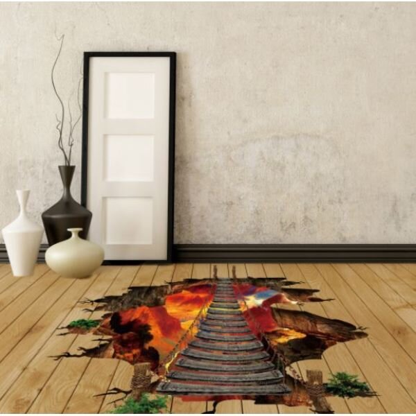 3D Wall sticker Drveni most 2 dimenzije 90x85 cm