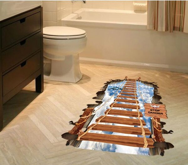 3D wall sticker Drveni most 1 dimenzije 90x60 cm