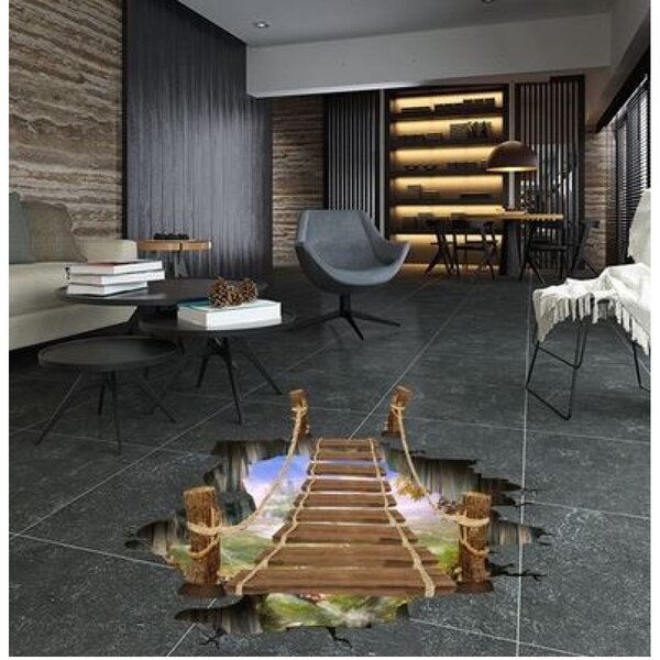 3D Wall sticker Drveni most 3 dimenzije 90x60cm