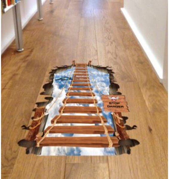 3D wall sticker Drveni most 1 dimenzije 90x60 cm