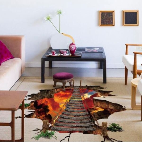 3D Wall sticker Drveni most 2 dimenzije 90x85 cm