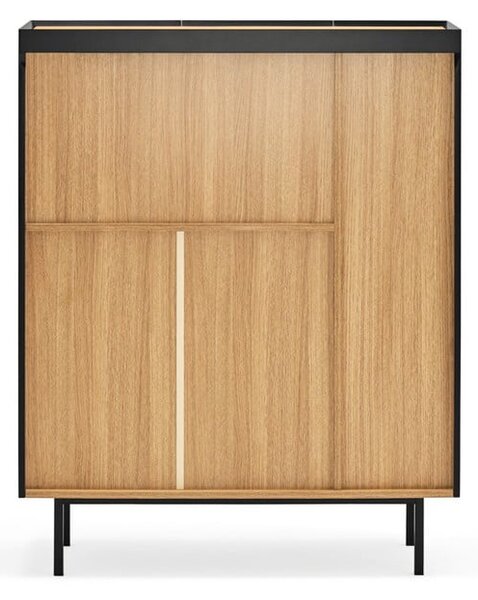Crna visoka komoda u dekoru hrasta 95x120 cm Arista – Teulat