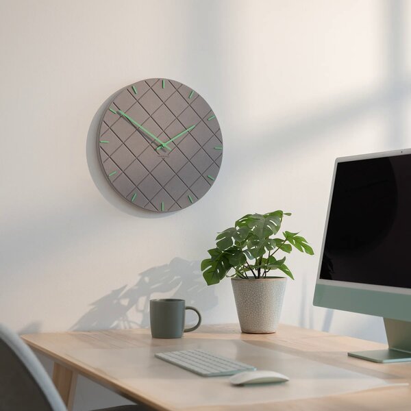 Zidni sat Luxhora Mosaida Light Grey 11 kazaljki