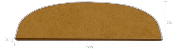 Svjetlo smeđi set tepiha za stepenice 16 kom 20x65 cm Plain Color – Vitaus