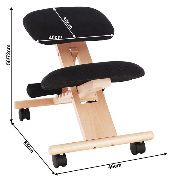 Ergonomska klečalica Gloire (crna + bukva)