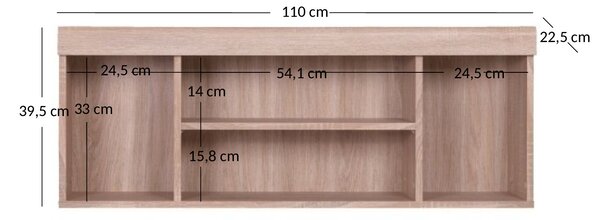 Zondo.hr Viseći regal Dalila (hrast sonoma). Akcija -28%. 1052834