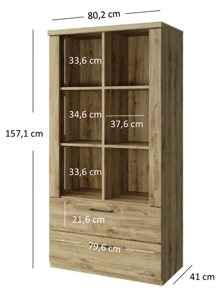 Zondo.hr Regal Deloris 1W2S (hrast navarra). Akcija -22%. 1052882