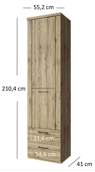 Zondo.hr Regal Deloris 1D2S (hrast navarra). Akcija -22%. 1052877