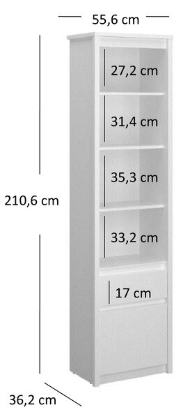 Zondo.hr Regal Ethan 1D1S (bijela). Akcija -26%. 1052907
