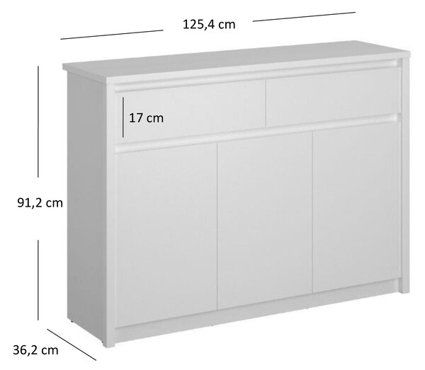 Zondo.hr Komoda Ethan 3D2S (bijela). Akcija -22%. 1052909