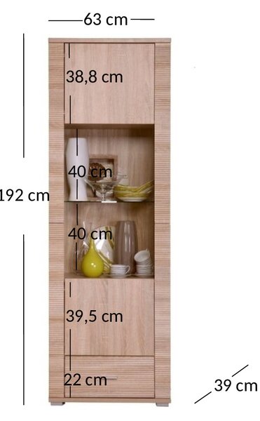 Zondo.hr Vitrina Gwenn 1W1S (hrast sonoma). Akcija -23%. 1052922