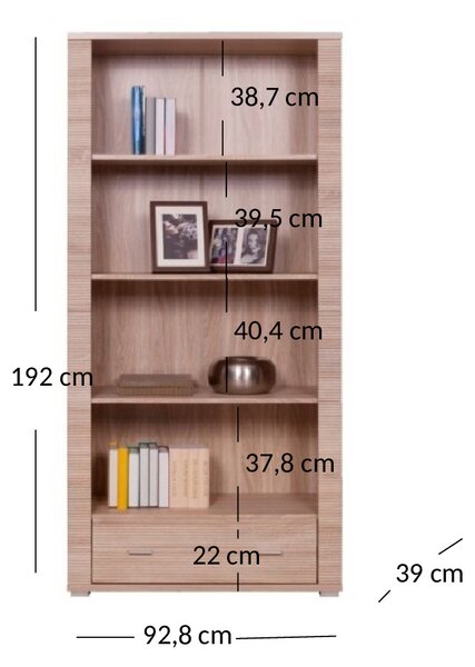 Zondo.hr Regal Gwenn 1S/90 (hrast sonoma). Akcija -24%. 1052940