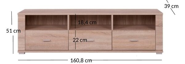 TV stolić/ormarić Gwenn 3S/160 (hrast sonoma)