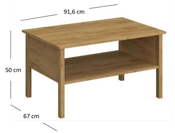 Stolić za kavu Keira (hrast craft zlatni)