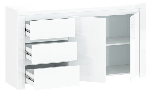 Komoda Leona 2D3S (bijela sjajna)