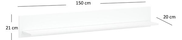 Polica 150 cm Leona (bijela)