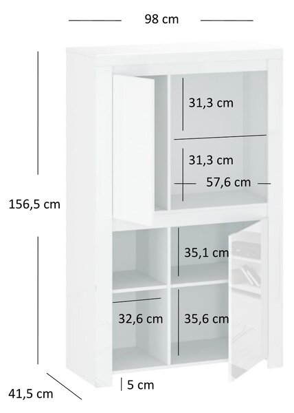 Zondo.hr Regal Leona 2D (bijela sjajna). Akcija -22%. 1053016