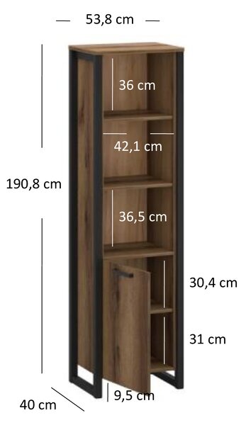 Zondo.hr Regal Marni (hrast delano tamni). Akcija -21%. 1053041