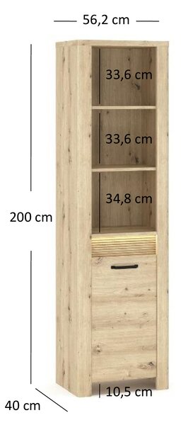 Zondo.hr Regal Mindi (hrast artisan). Akcija -24%. 1053049