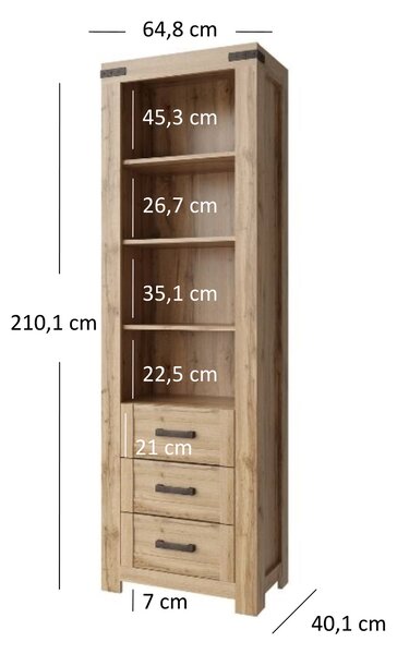 Zondo.hr Regal Mirella (hrast wotan). Akcija -24%. 1053059