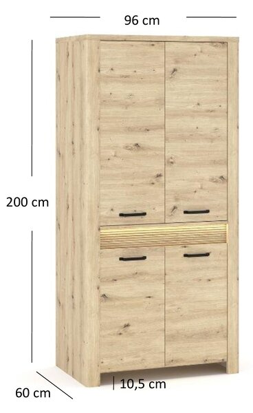Zondo.hr Ormar za garderobu Mindi (hrast artisan). Akcija -22%. 1053054