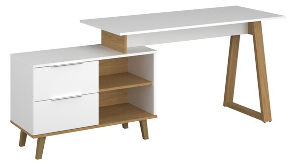 Komoda Nickole 2S/90 (bijela + kameni hrast)