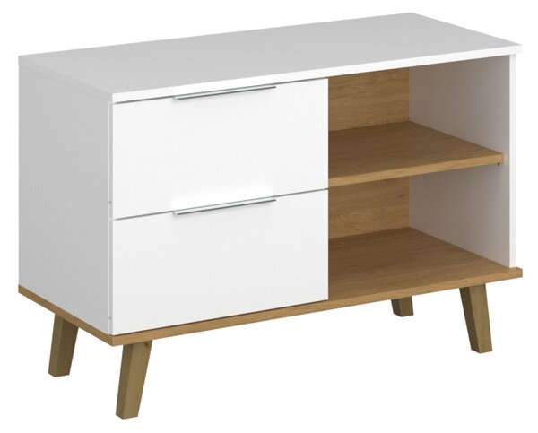 Komoda Nickole 2S/90 (bijela + kameni hrast)