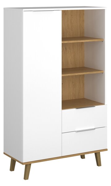 Zondo.hr Regal Nickole 1D2S (bijela + kameni hrast). Akcija -20%. 1053088