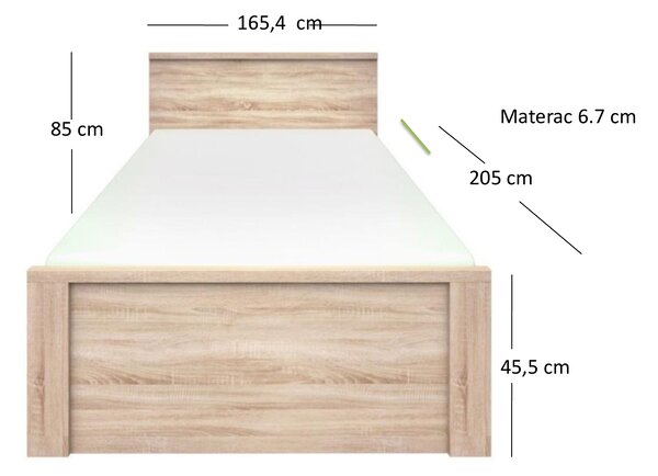 Bračni krevet 160 cm Noella (hrast sonoma) (bez podnice i madraca)