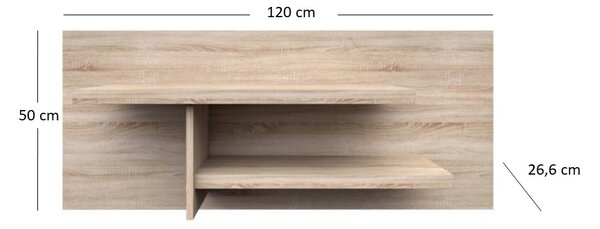 Polica 120 cm Noella (hrast sonoma)